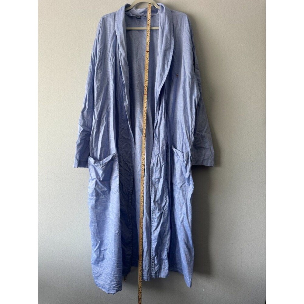 Polo Ralph Lauren Blue Oversized Robe Lightweight Coat Open Front L/XL Unisex - Picture 5 of 7